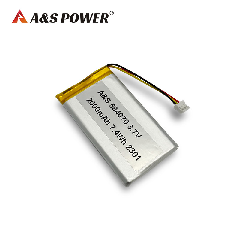 A&S Power 584070 3.7v 2000mAh Lithium Polymer Battery