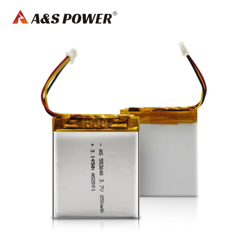 AS Power 3.7V 850mAh 553640 3.145Wh Lipo Battery AS Power 3.7V 850mAh 553640 3.145Wh Lipo Battery
