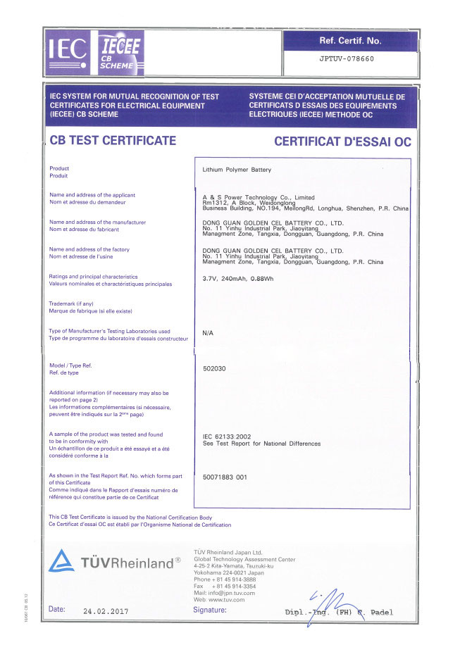 IEC Certificate IEC Certificate