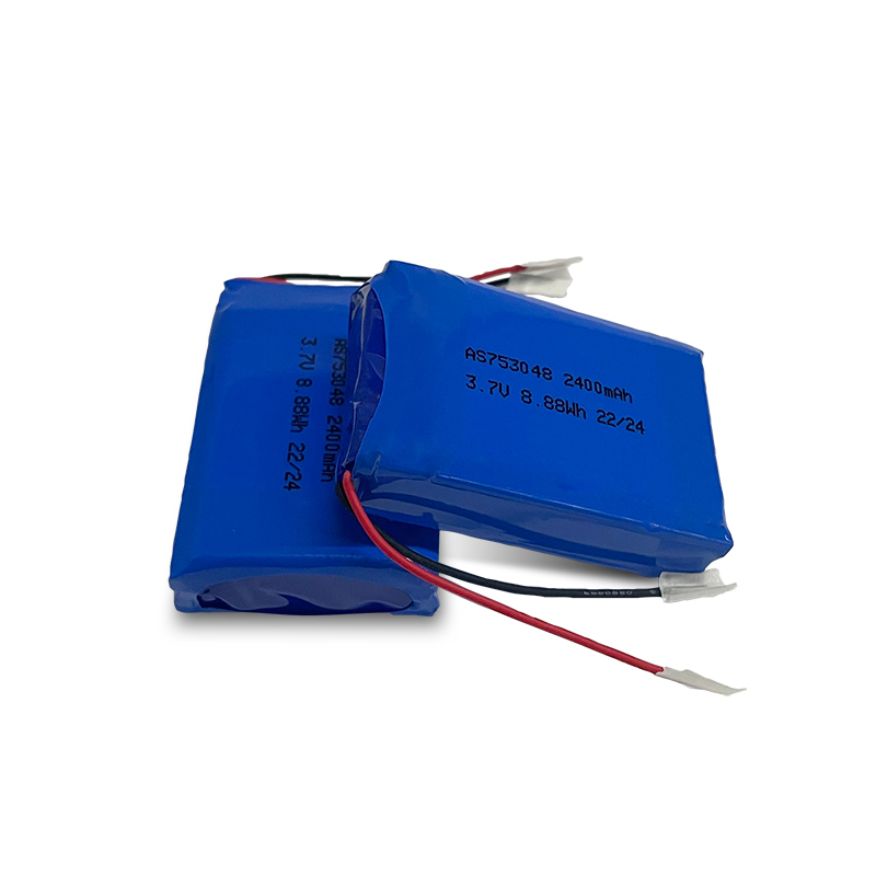 IEC62133 CB Certification Polymer Lithium Rechargeable 753048 3.7V 2400mAh Lipo Battery