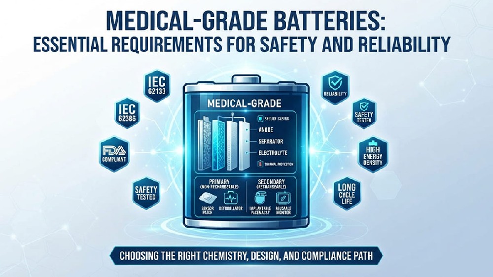 How to navigate the challenges of safety and certification for medical-grade batteries?
